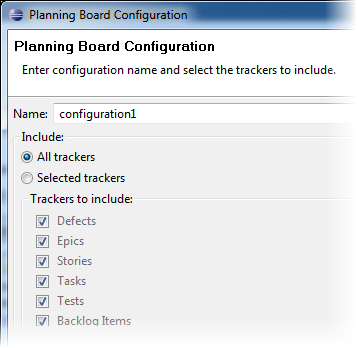 Select the trackers for the planning board