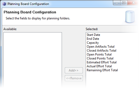 Specify planning folder fields