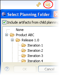Select a planning folder for the backlog pane