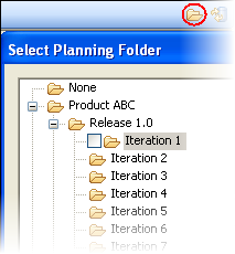 Select a planning folder for the backlog pane