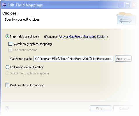 Edit field mapping dialog