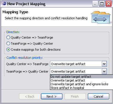 Project mapping screen