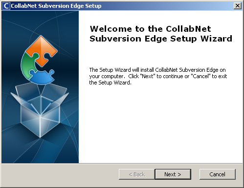 Asistente de configuración de CollabNet Subversion