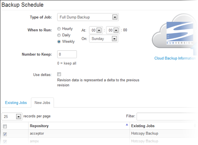 repository backup schedule screen