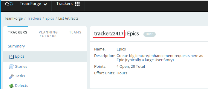 You can find the tracker ID on the List Artifacts page.